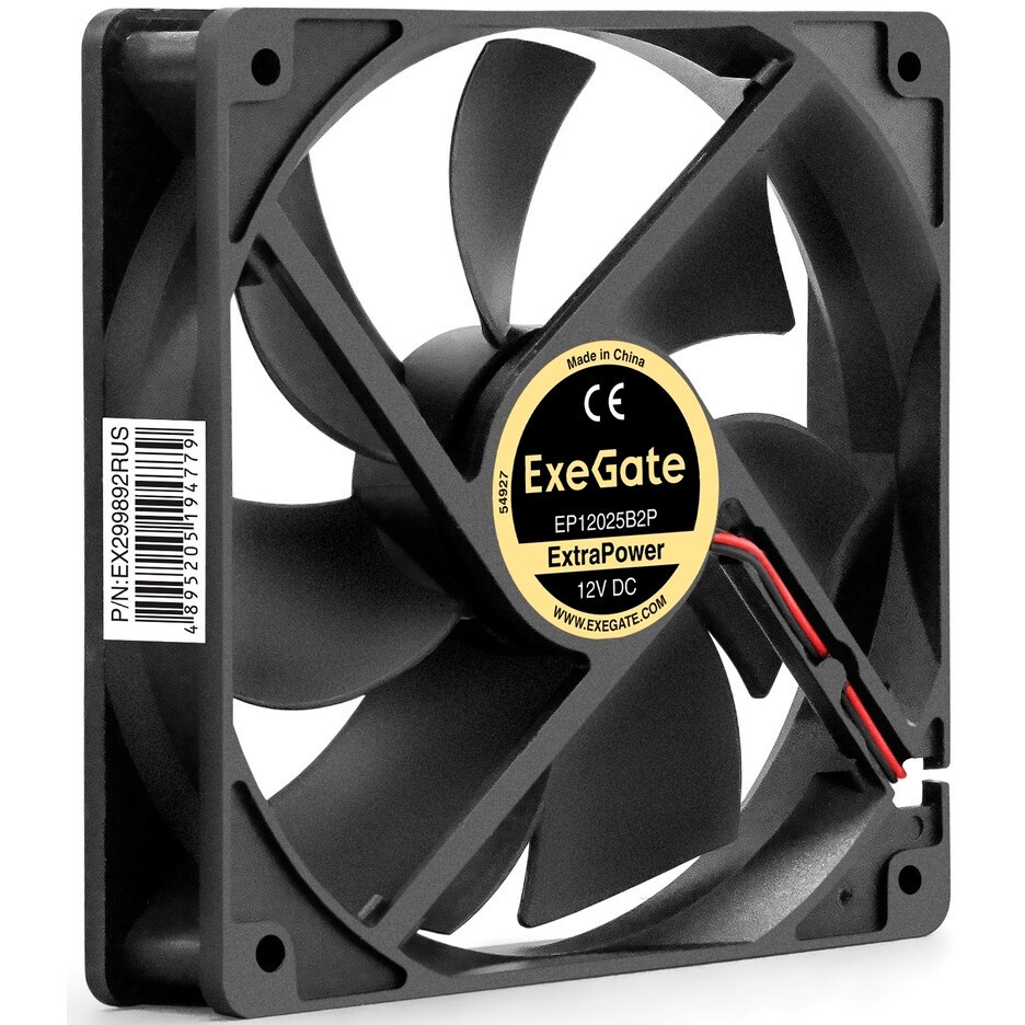Вентилятор 24В DC ExeGate EX12038S2P-24 (120x120x38 мм, Sleeve bearing (подшипник скольжения), 2pin,