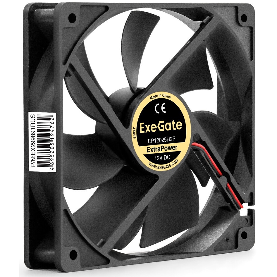 Вентилятор 24В DC ExeGate EX12038S2P-24 (120x120x38 мм, Sleeve bearing (подшипник скольжения), 2pin,