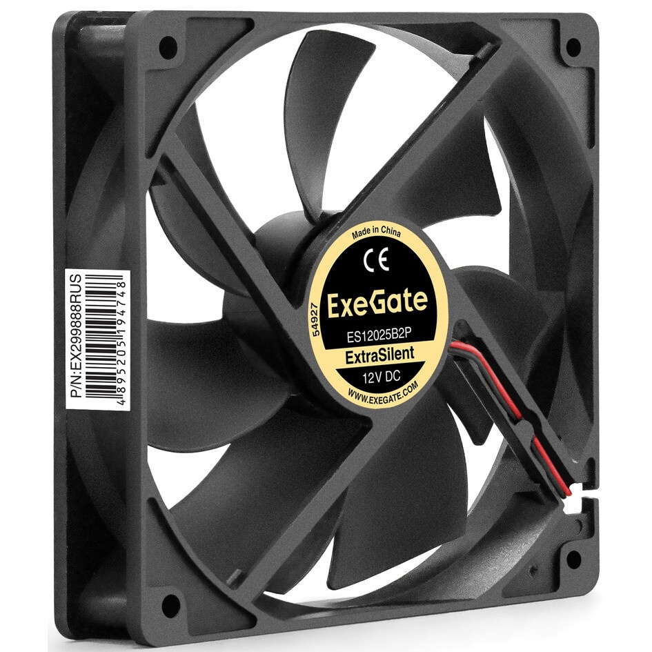 Вентилятор 24В DC ExeGate EX12038S2P-24 (120x120x38 мм, Sleeve bearing (подшипник скольжения), 2pin,
