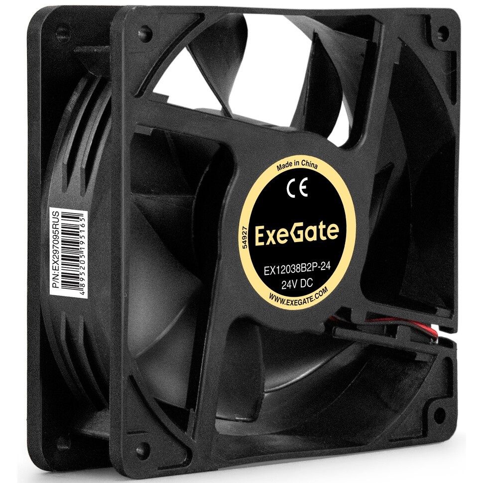 Вентилятор 24В DC ExeGate EX12038S2P-24 (120x120x38 мм, Sleeve bearing (подшипник скольжения), 2pin,