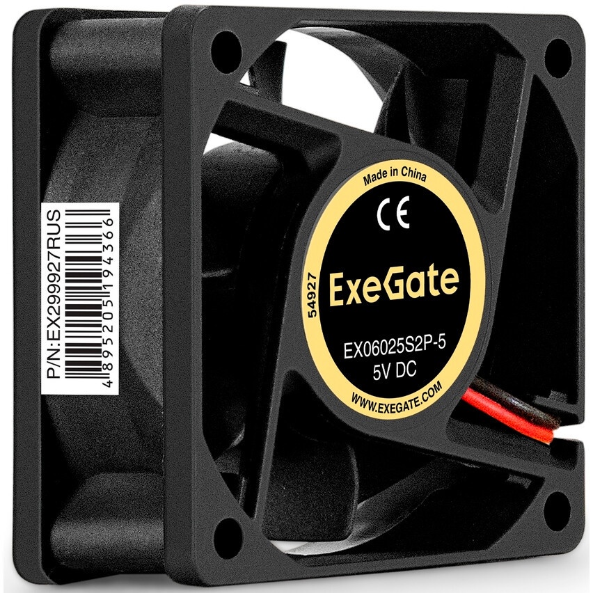 Вентилятор 5В DC ExeGate ExtraPower EP06025S2P-5 (60x60x25 мм, Sleeve bearing (подшипник скольжения)