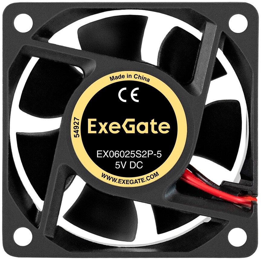 Вентилятор 5В DC ExeGate ExtraSilent ES06025S2P-5 (60x60x25 мм, Sleeve bearing (подшипник скольжения
