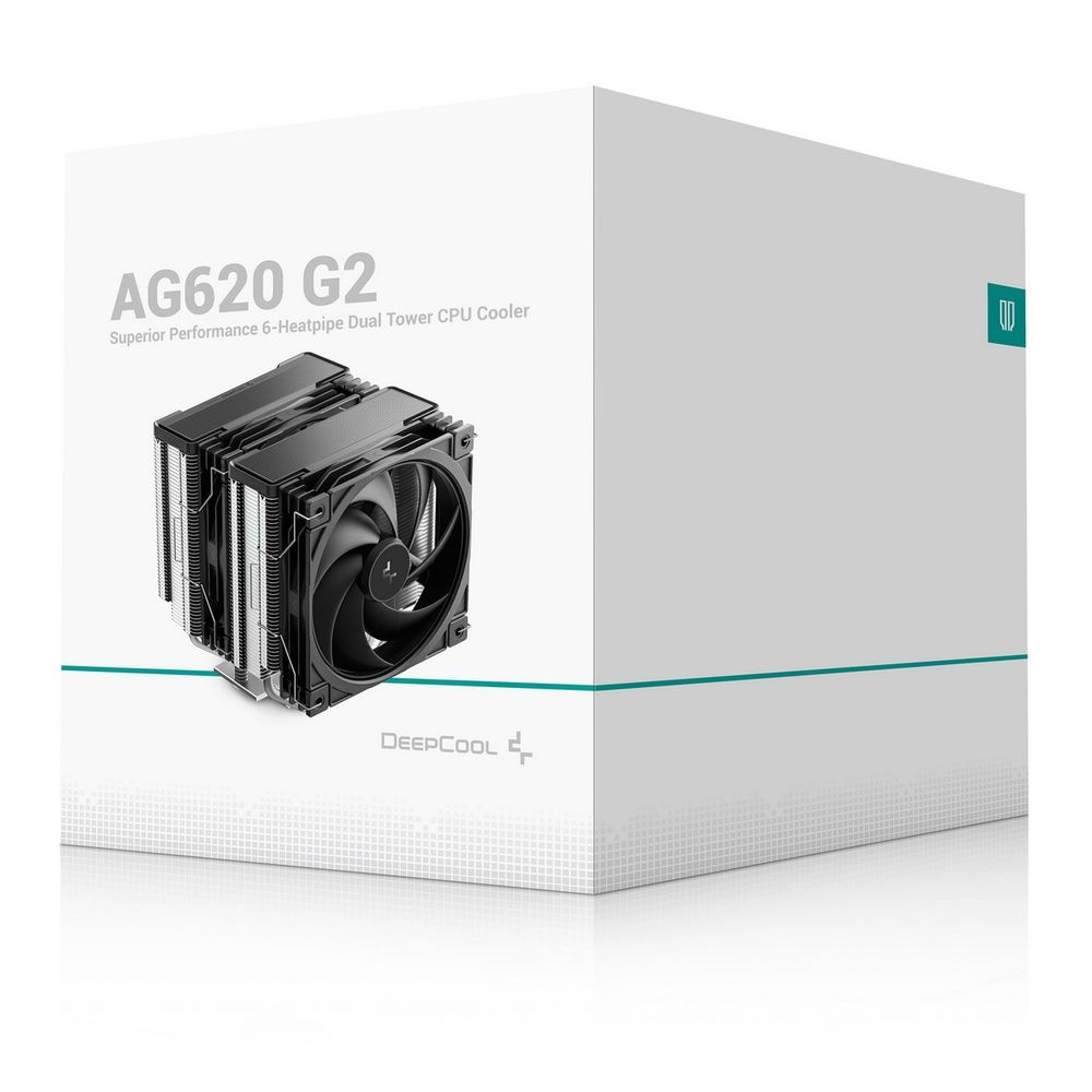 Кулер для процессора DEEPCOOL AG620 G2 LGA1954/1851/1700/AM5/AM4 (9шт/кор, TDP 270W, PWM, DUAL Black