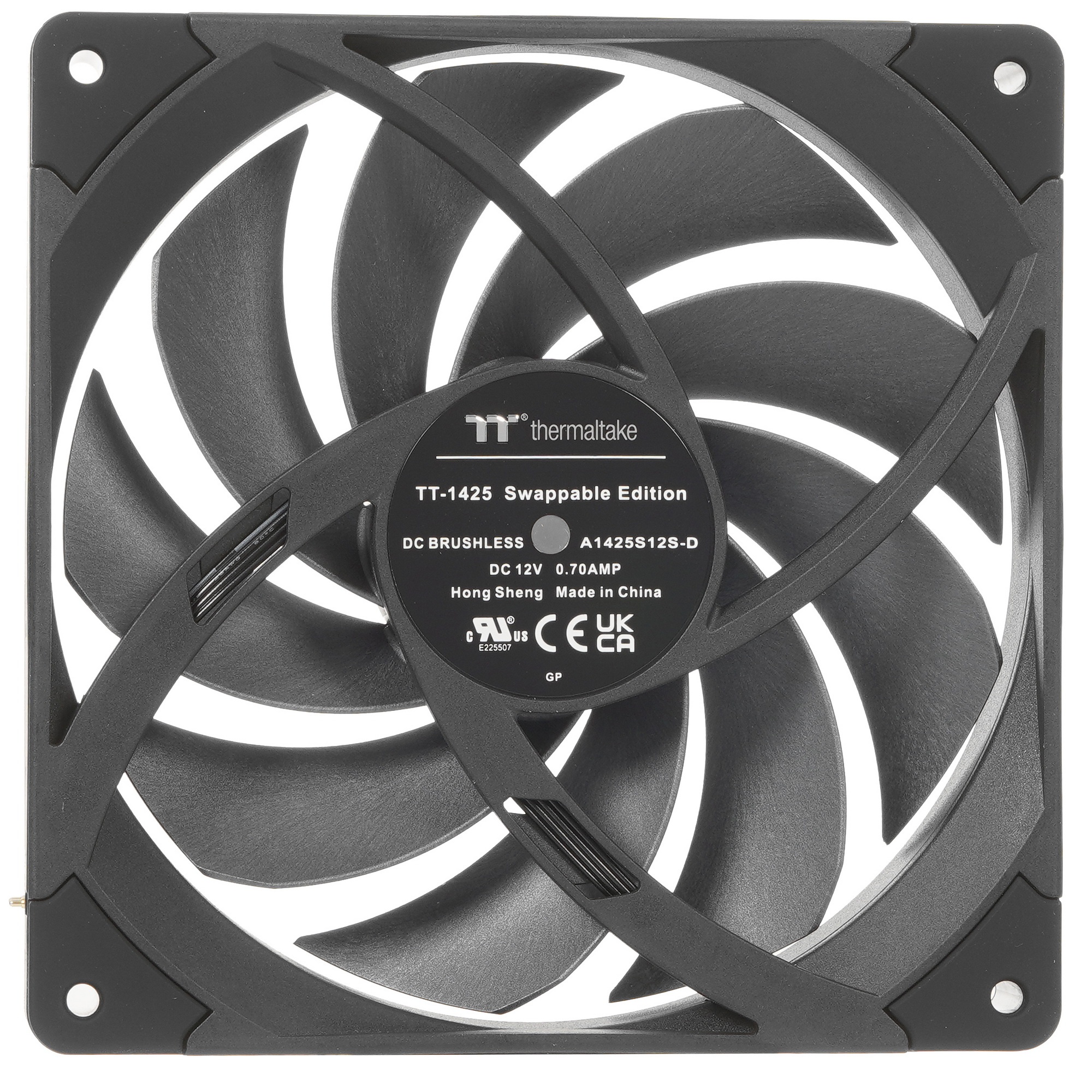 Вентилятор Thermaltake Toughfan EX14 Pro реверсивный 140x140x25mm черный 4-pin 31.6-34.1dB Ret (CL-F