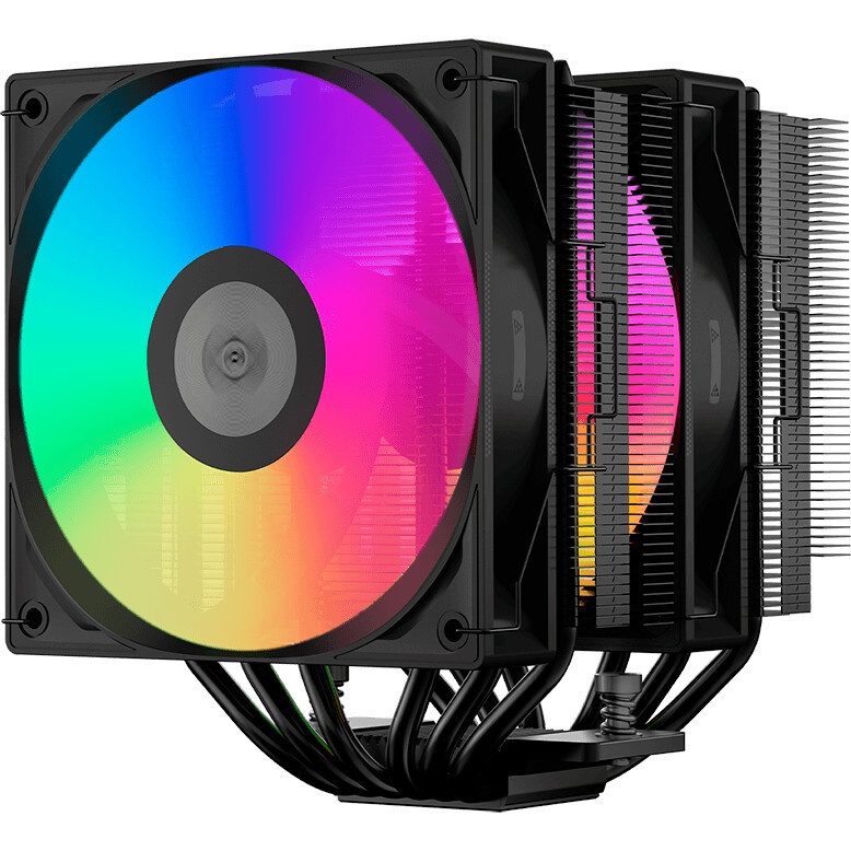 Кулер для процессора PCCooler RT720 TC ARGB WH (270W, 4-pin PWM, 157.5mm, Al/Cu, 7x6mm, ARGB, 2x120m
