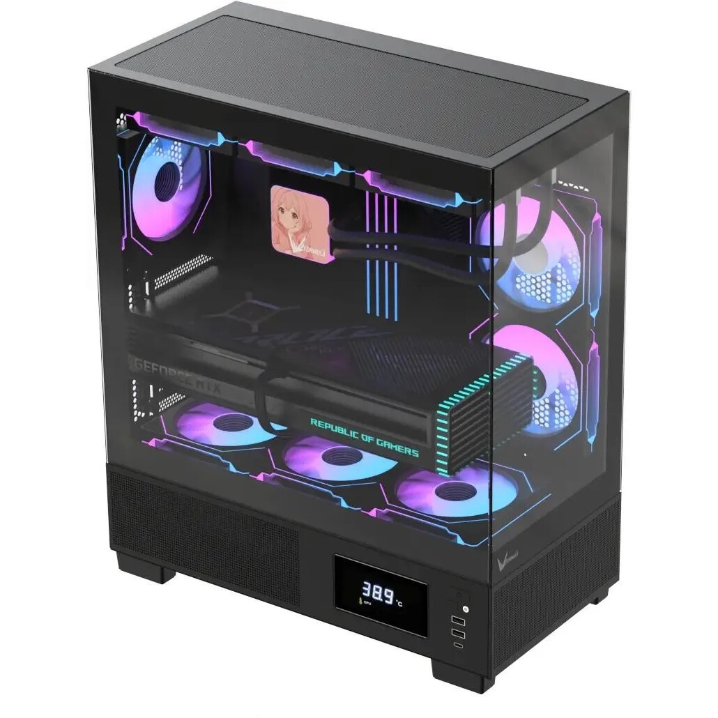 Корпус Formula Crystal Z1 V2 черный без БП ATX 1xUSB2.0 1xUSB3.0 1xUSB3.1 audio bott PSU