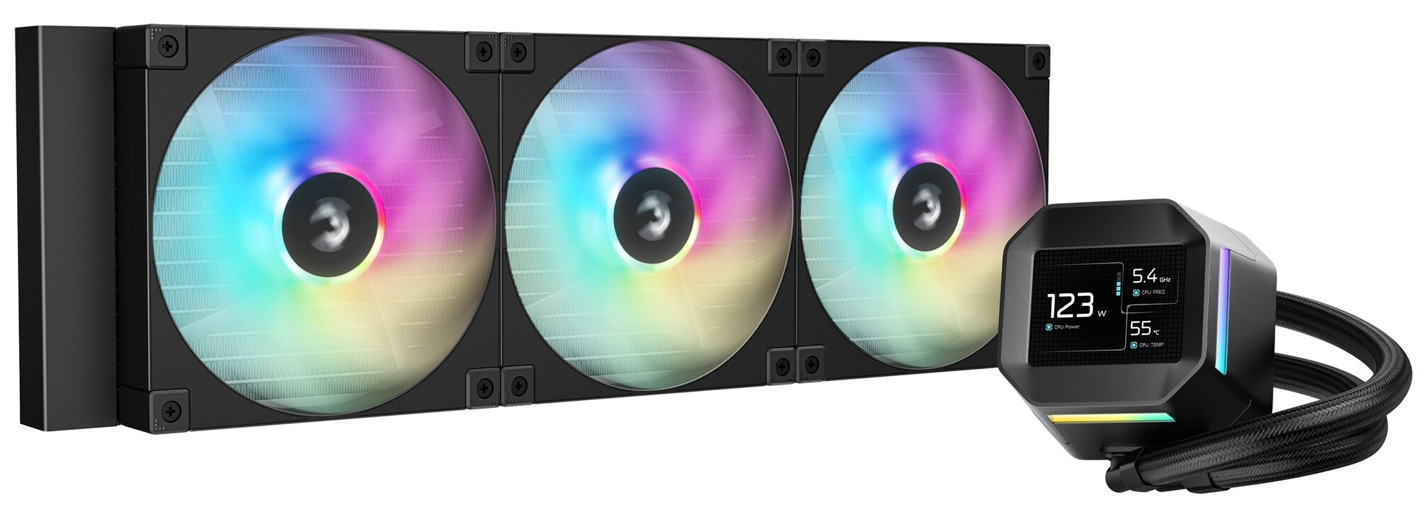 Кулер с водяным охлаждением Deepcool LM420 ARGB Soc-AM5/AM4/1200/1700/1851 черный 4-pin 25.2dB Al LC