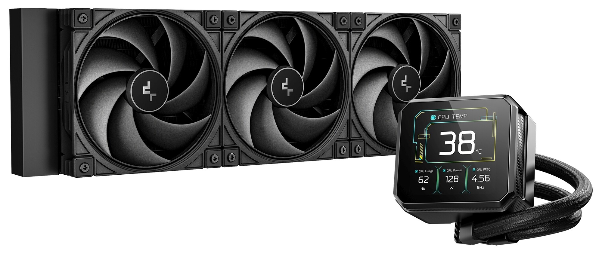 Система водяного охлаждения Deepcool Spartacus 360 ARGB Soc-AM5/AM4/1200/1700/1851 черный 4-pin 32.2