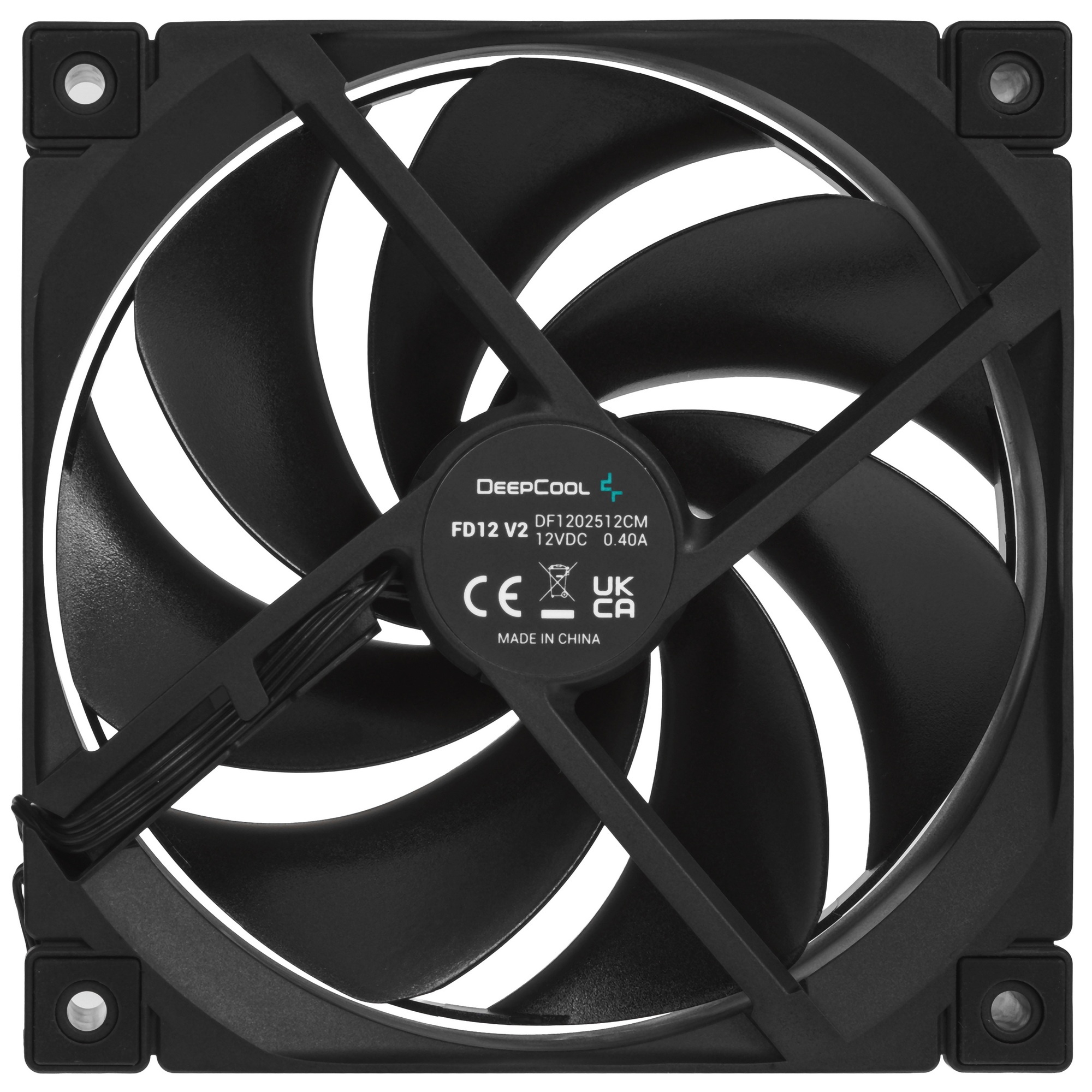 Вентилятор для корпуса Deepcool FD12 V2 120х120x25 черный 4-pin 35.6дБ (R-FD12V2-BKNPN1-G) Ret