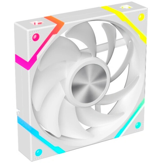 Вентилятор для корпуса Eurocase EU-FN120ARGB_12 WH YH1225 White,120 ARGB fan 3pin+AURA 5V3pin female