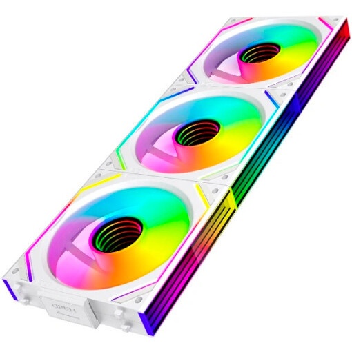 Вентилятор для корпуса Eurocase EU-FN120ARGB_12 WH YH1225 White,120 ARGB fan 3pin+AURA 5V3pin female