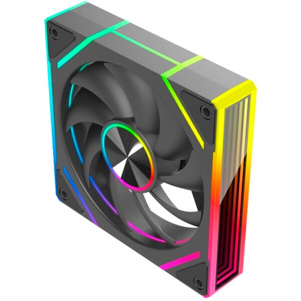 Вентилятор для корпуса Eurocase EU-FN120ARGB_8 BL YF120-12 Black,120 ARGB fan 3pin+AURA 5V3pin femal
