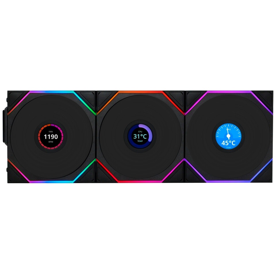 Вентилятор для корпуса Lian-Li ST120 ARGB 120х120x25 белый 4-pin 32.0дБ (упак.:3шт) (G99.12ST3W.00)