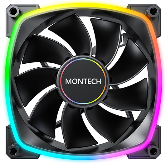 Вентилятор для корпуса MONTECH RX140 PWM черный, 140 мм, 1600 об/мин, 27.9 дБ, 4 pin