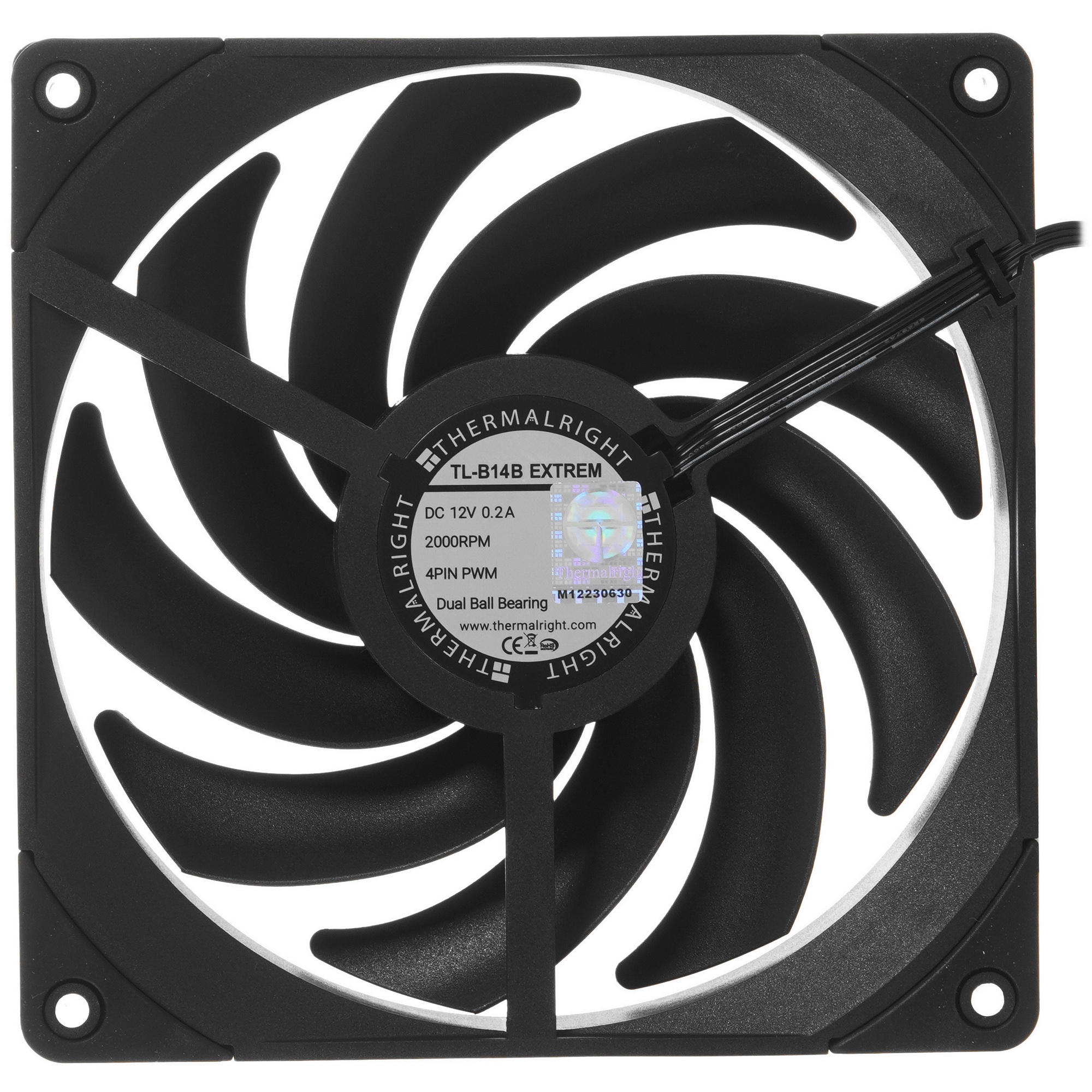 Вентилятор для корпуса Thermalright TL-B14B EXTREM черный, 140 мм, 2000 об/мин, 31.4 дБ, 4 pin