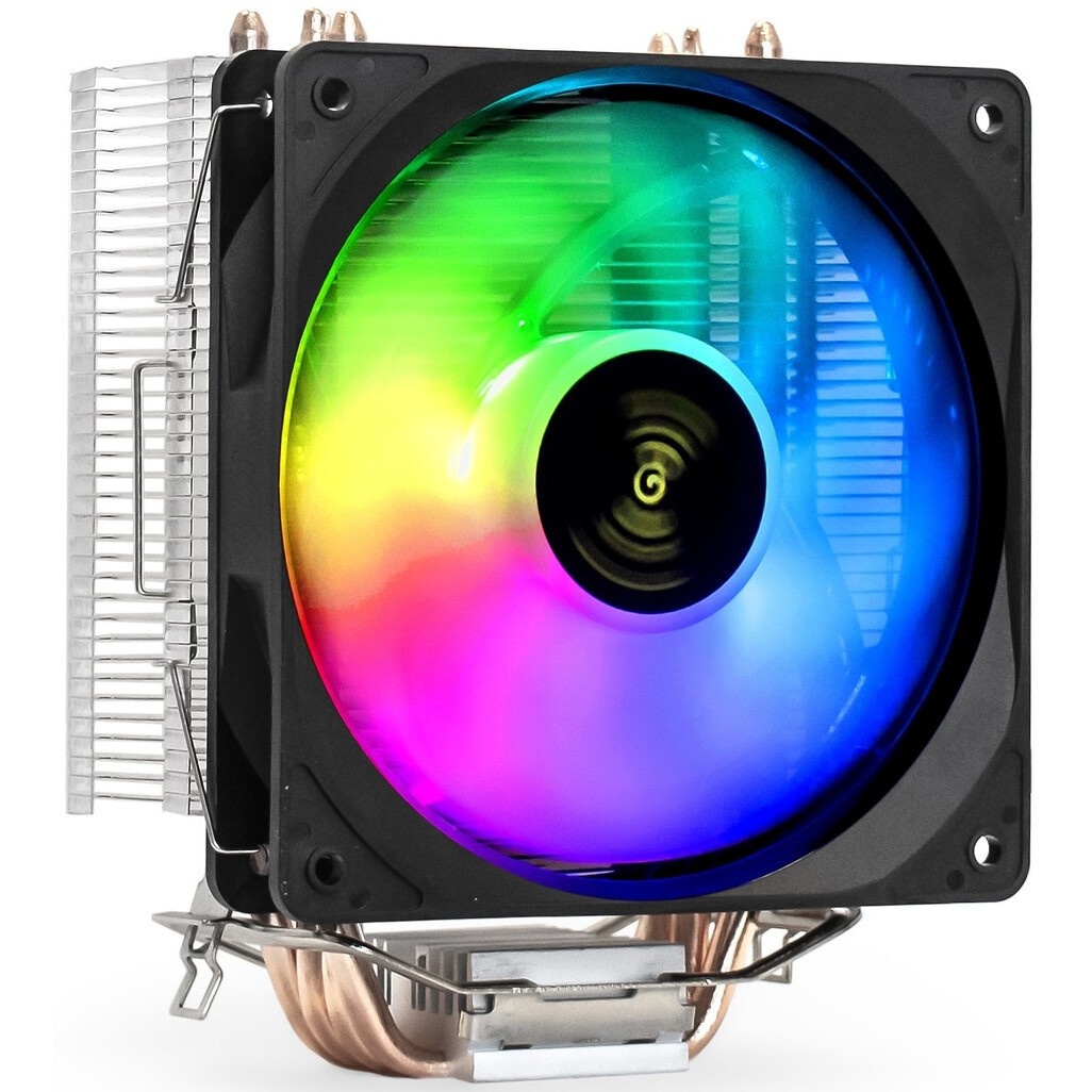 Кулер для процессора ExeGate Dark Magic EXX400V3-PWM.RGB (Al+Cu, черное покрытие, 4 тепл.трубки, LGA