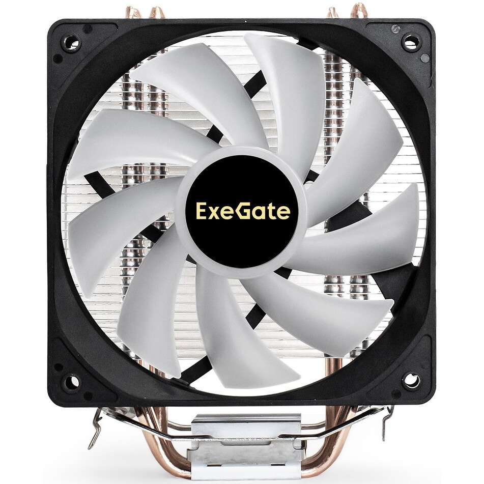 Кулер для процессора ExeGate Dark Magic EXX400V3-PWM.RGB (Al+Cu, черное покрытие, 4 тепл.трубки, LGA