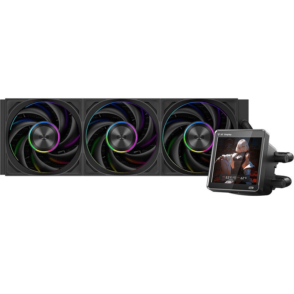 Система водяного охлаждения PcCooler DS360 Display ARGB Soc-AM5/AM4/1200/1700/1851 белый 4-pin 39.8d