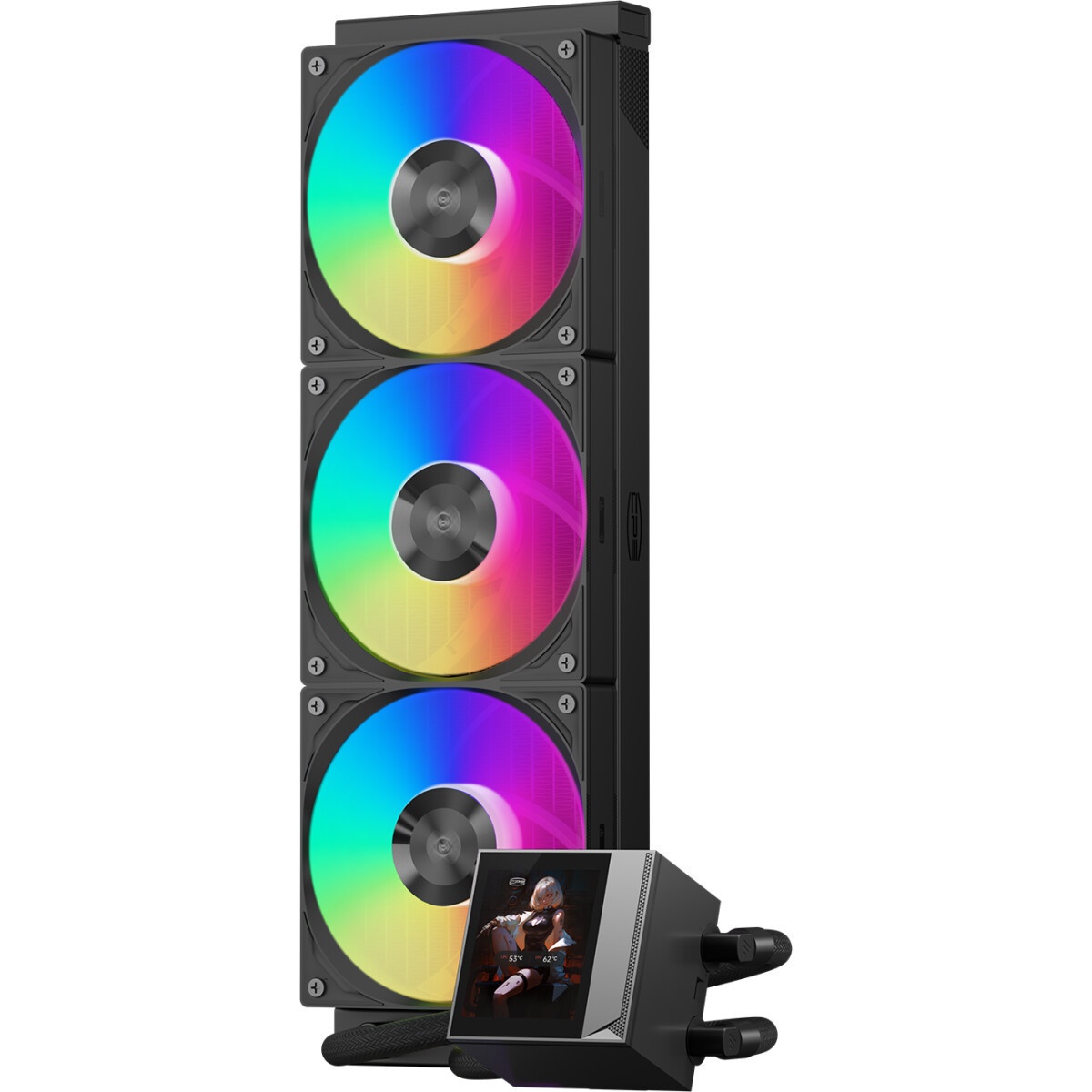 Система водяного охлаждения PcCooler DS360 Display ARGB Soc-AM5/AM4/1200/1700/1851 белый 4-pin 39.8d
