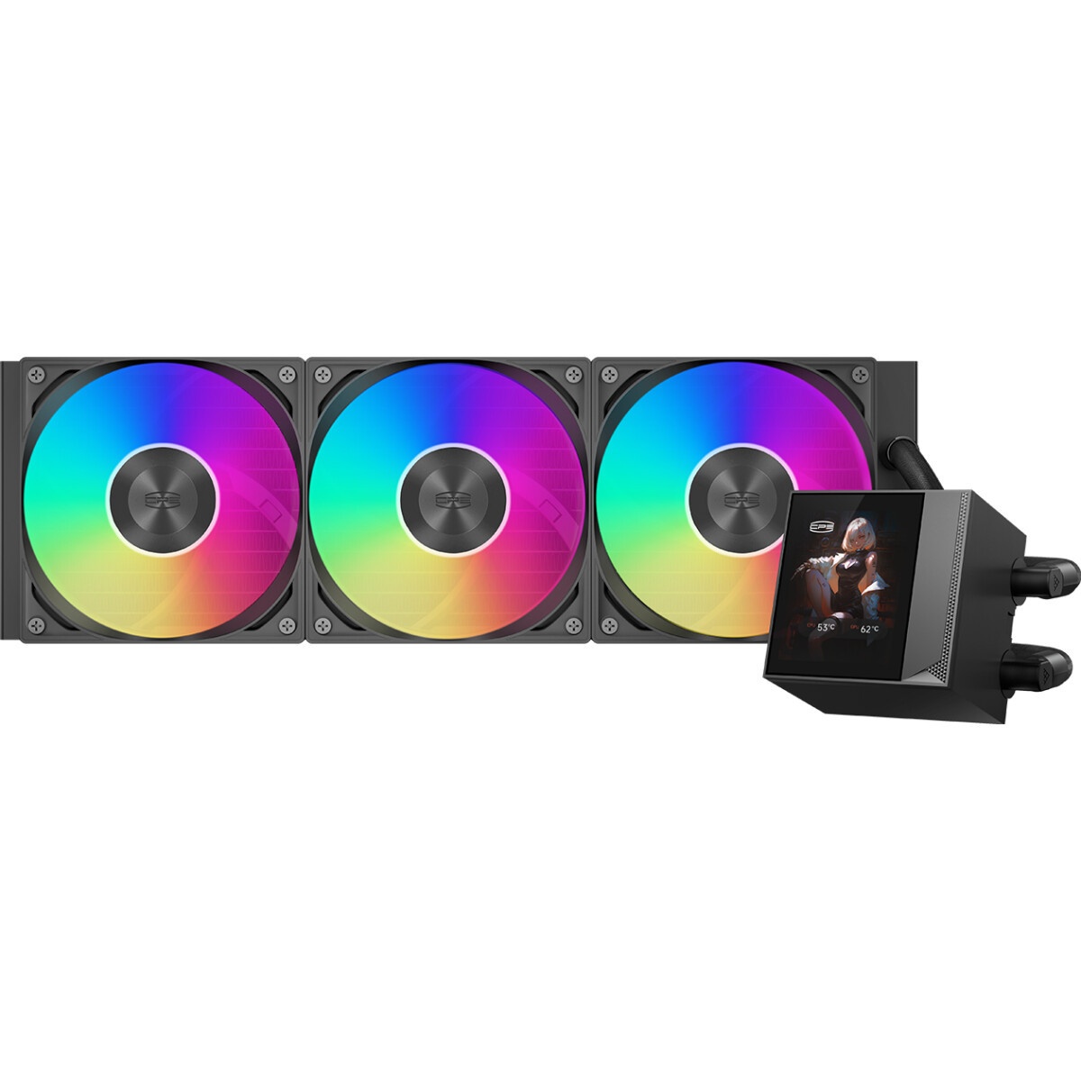Система водяного охлаждения PcCooler DS360 Display ARGB Soc-AM5/AM4/1200/1700/1851 белый 4-pin 39.8d