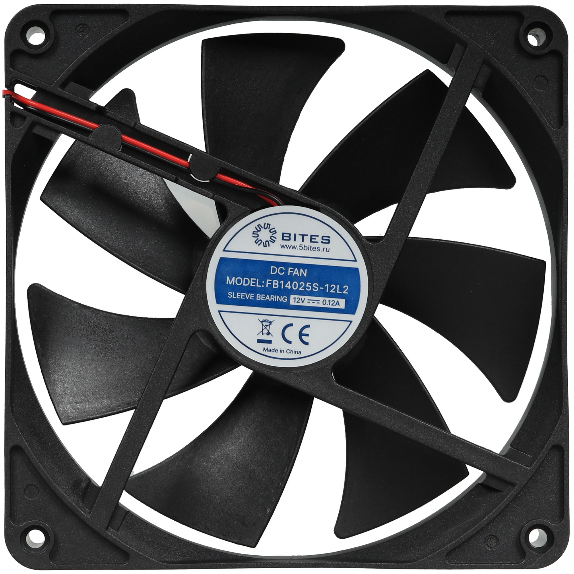 Вентилятор для корпуса 5bites FB14025S-12L2 140X25 / SLEEVE / 1200RPM / 2P
