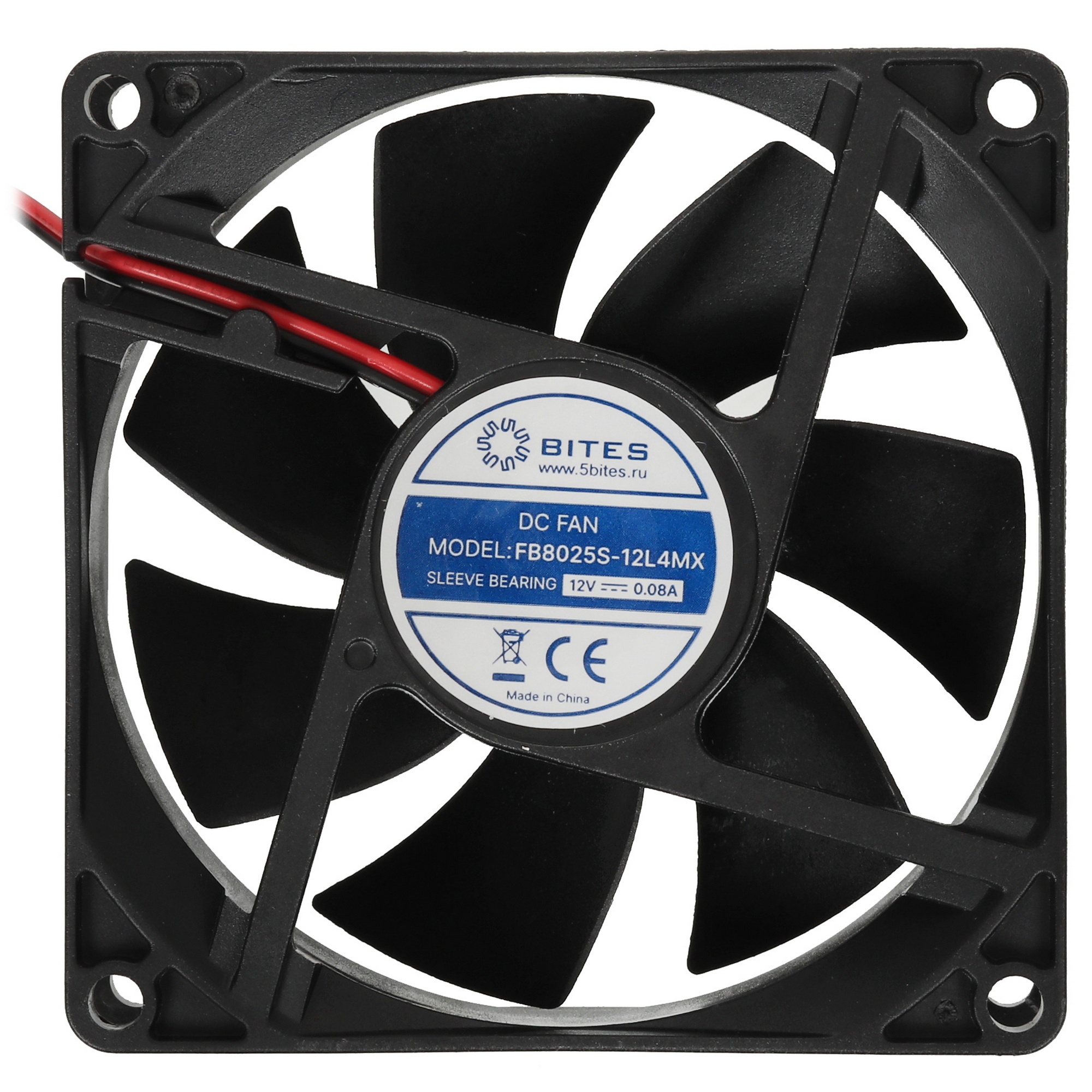 Вентилятор для корпуса 5bites FB8025S-12L4MX 80X25 / SLEEVE / 2000RPM / MOLEX / 4P