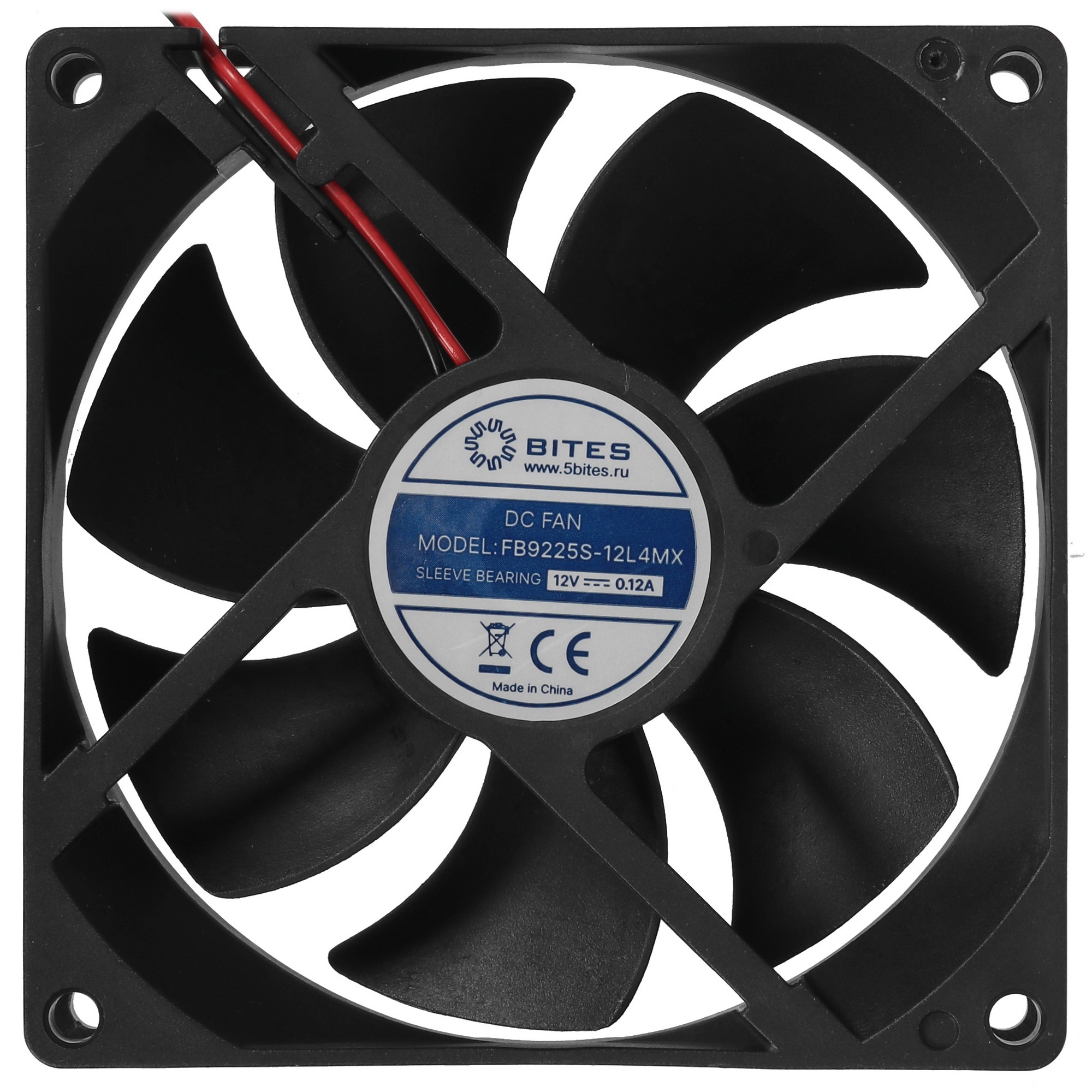 Вентилятор для корпуса 5bites FB9225S-12L4MX 92X25 / SLEEVE / 1800RPM / MOLEX / 4P