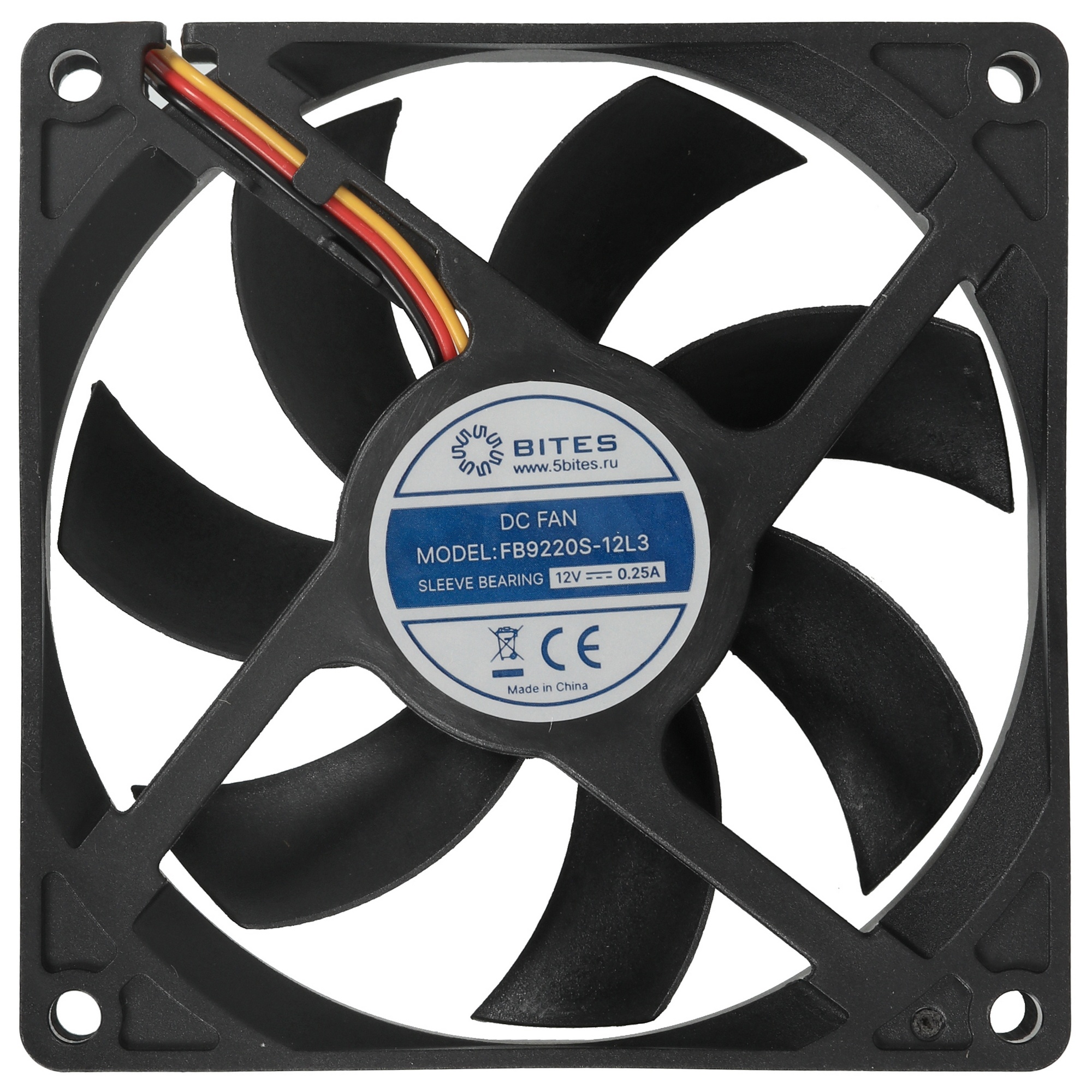 Вентилятор для корпуса 5bites FB9220S-12L3 92X20 / SLEEVE / 2000RPM / 3P