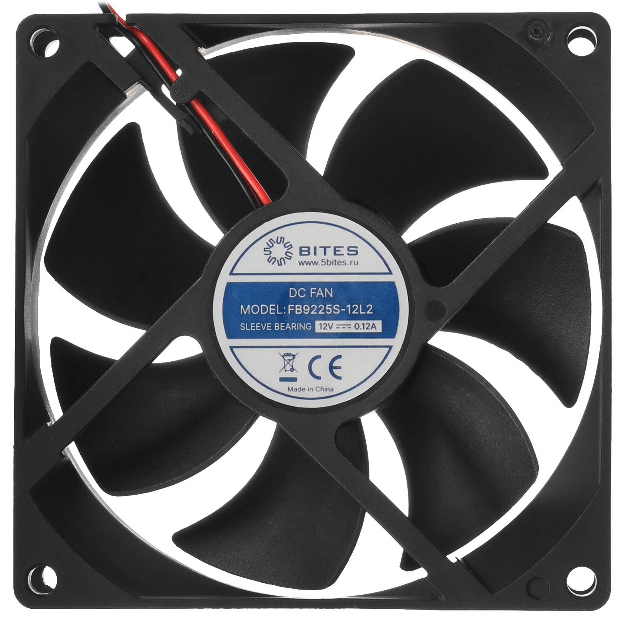 Вентилятор для корпуса 5bites FB9225S-12L2 92X25 / SLEEVE / 1800RPM / 2P