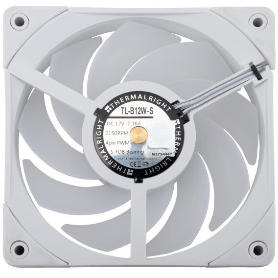 Вентилятор для корпуса Thermalright TL-C12R-S Reverse ARGB 120х120x25 черный 4-pin 25.6дБ Ret
