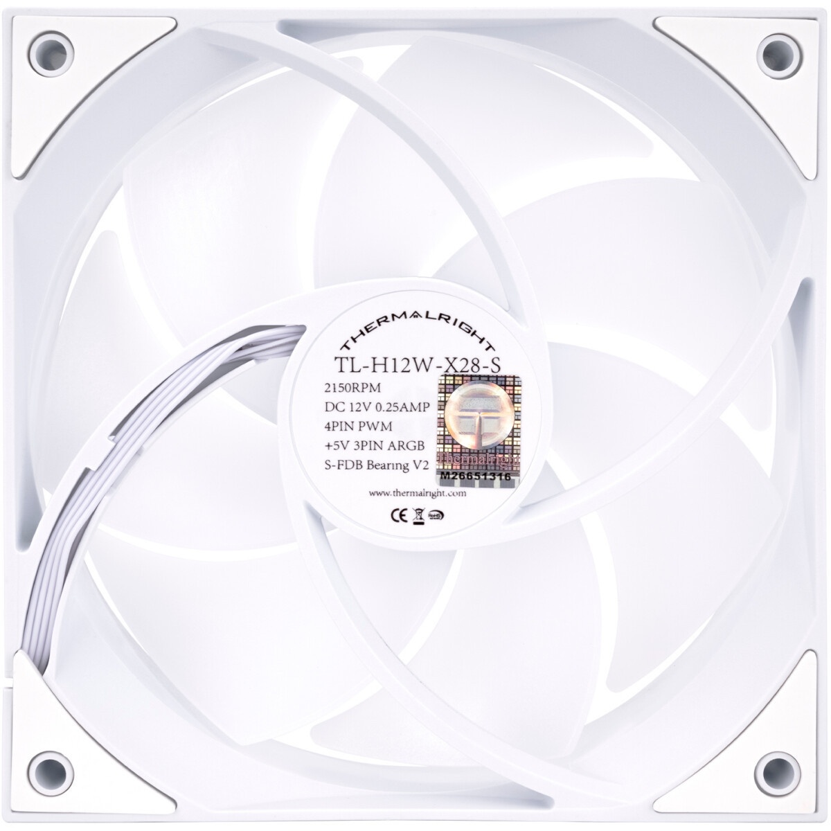 Вентилятор для корпуса Thermalright TL-C12R-S Reverse ARGB 120х120x25 черный 4-pin 25.6дБ Ret