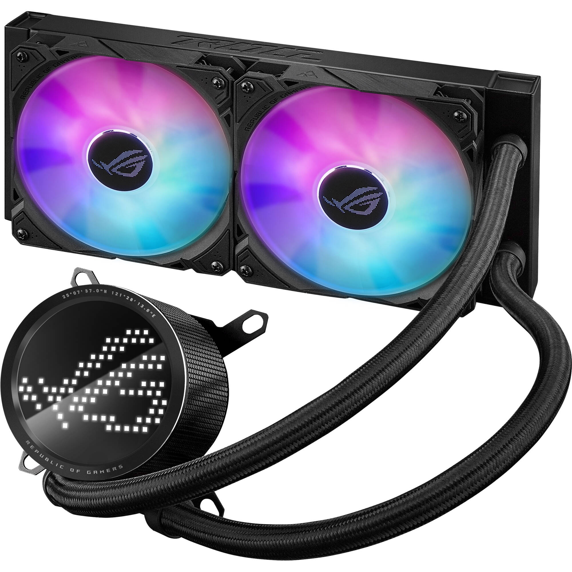 Жидкостная система охлаждения ASUS ROG RYUO III 240 ARGB черный, 120 мм, алюминий, 2200 об/мин, 36.4