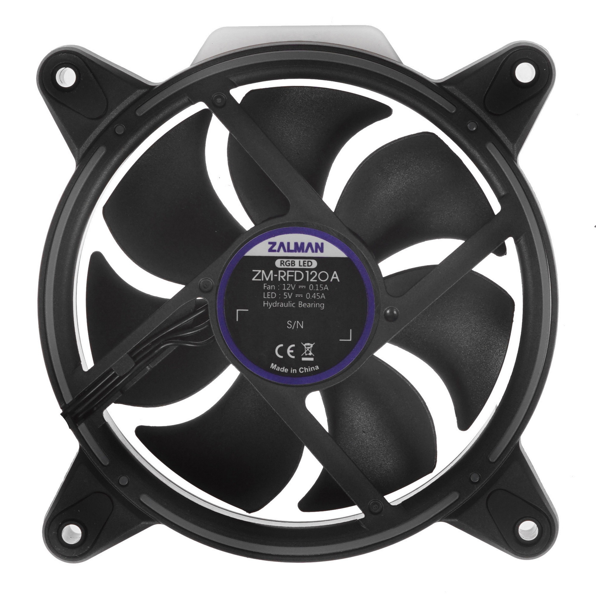 Вентилятор для корпуса Zalman ZM-RFD120A черный, 120 мм, 1500 об/мин, 25.6 дБ, 3 pin