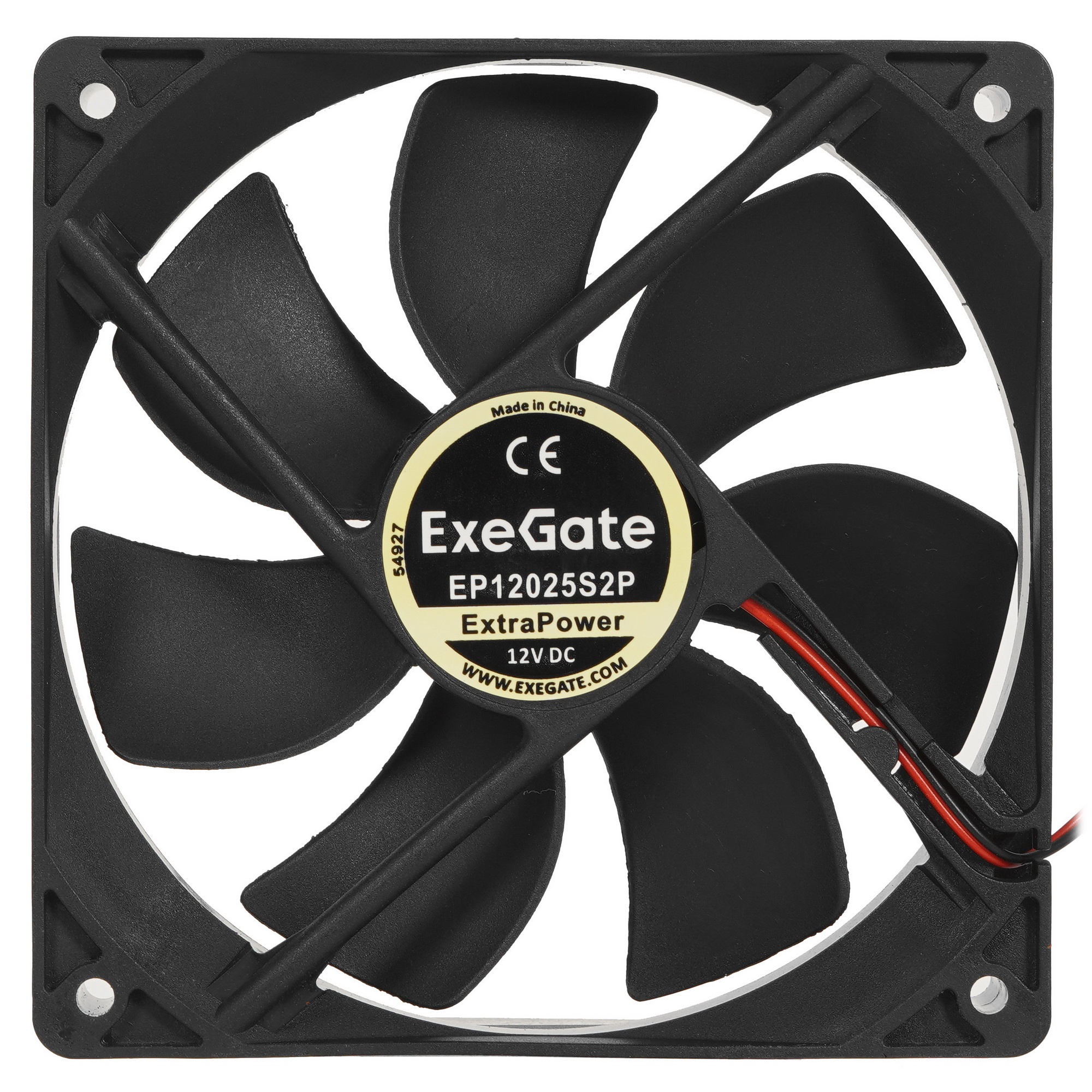 Вентилятор для корпуса ExeGate ExtraPower EP12025S2P черный, 120 мм, 1800 об/мин, 28 дБ, 2 pin