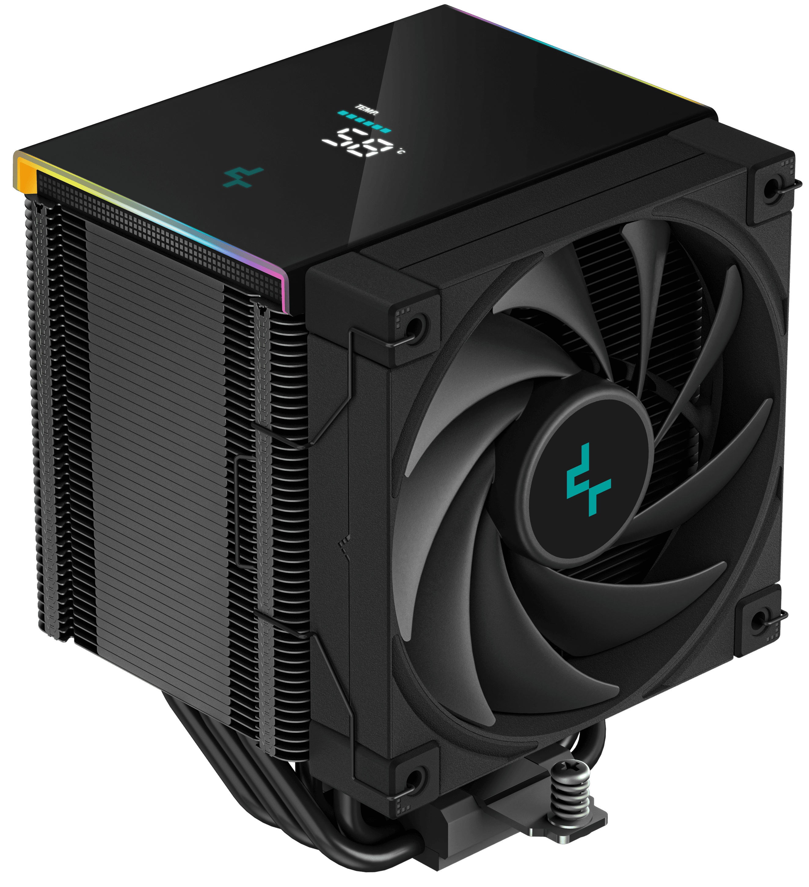 Кулер для процессора DEEPCOOL AK500 DIGITAL черный, 120 мм, алюминий/медь, 1850 об/мин, 28 дБ, 4 pin