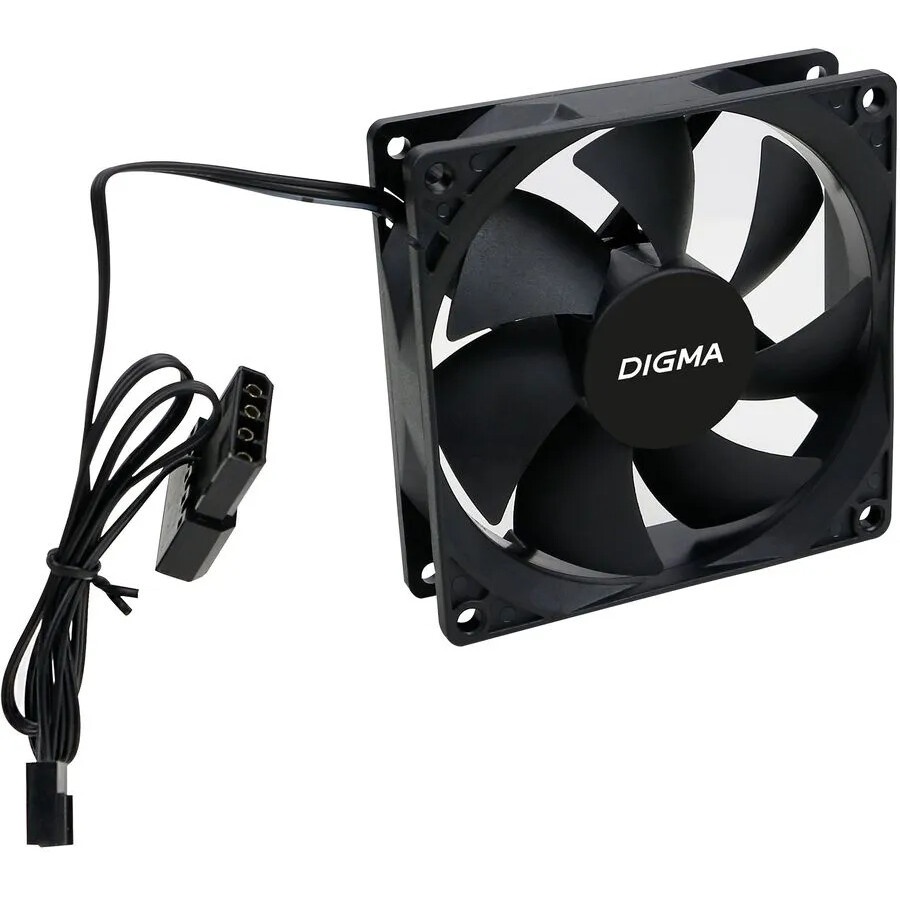 Вентилятор для корпуса Digma DFAN-90 черный, 90 мм, 1800 об/мин, 23 дБ, 3 pin