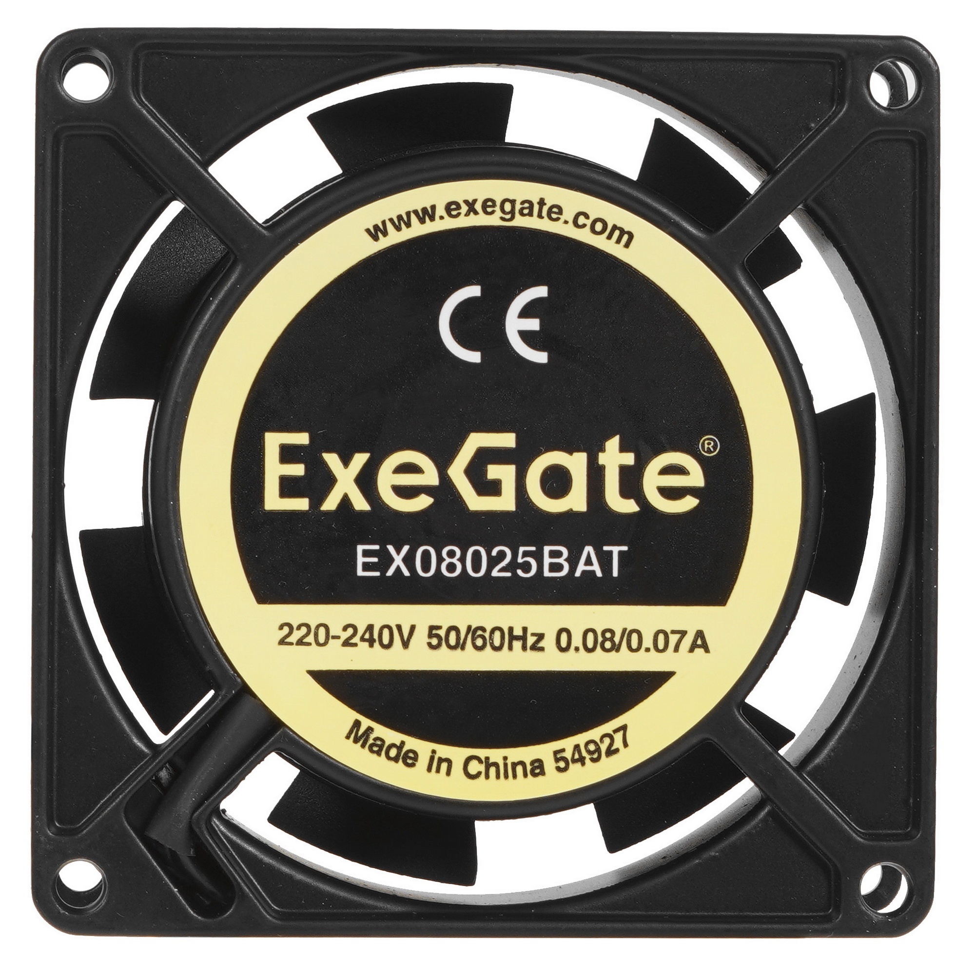 Вентилятор для корпуса ExeGate EX08025BAT черный, 80 мм, 2600 об/мин, 32 дБ