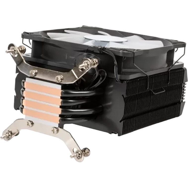 Кулер для процессора Eurocase 5PI120ARGB черный, 120 мм, алюминий/медь, 1800 об/мин, 36 дБ, 4 pin, 1