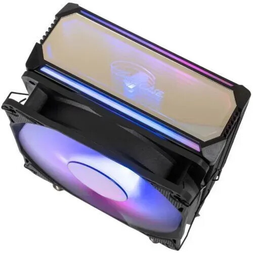 Кулер для процессора Eurocase 5PI120ARGB черный, 120 мм, алюминий/медь, 1800 об/мин, 36 дБ, 4 pin, 1