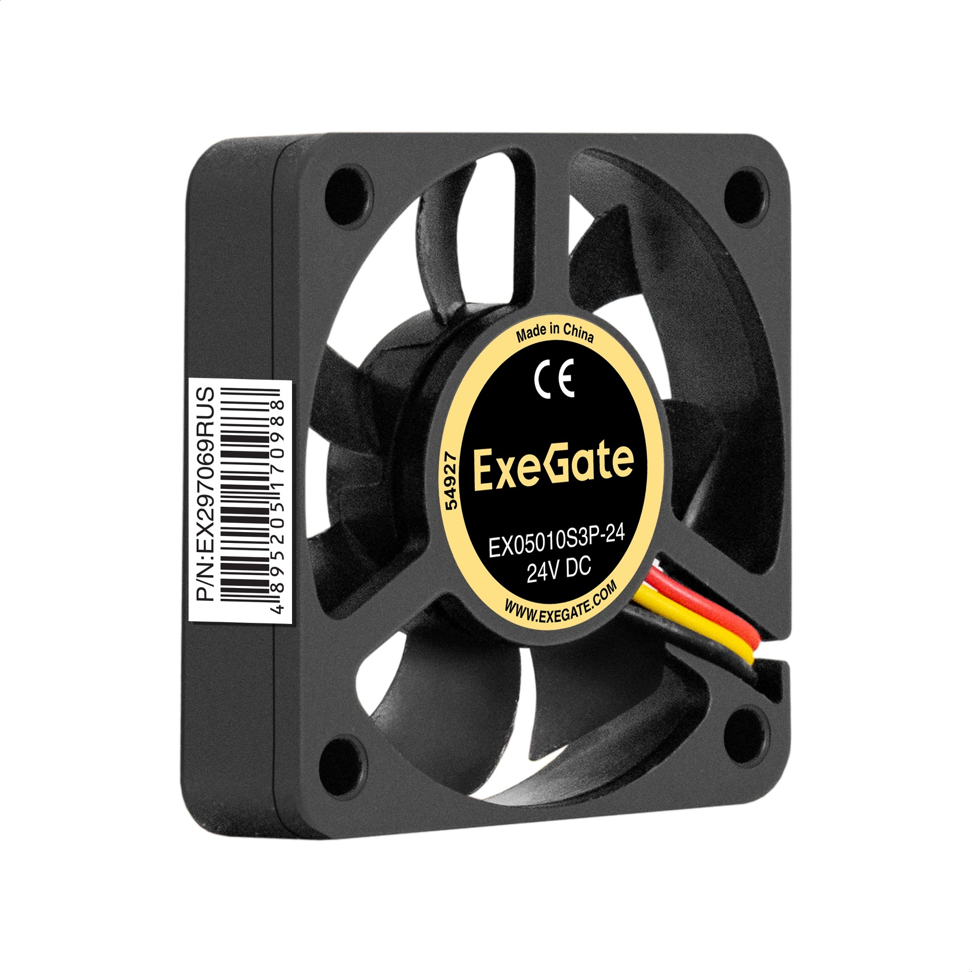 Вентилятор для корпуса ExeGate EX05010S3P-24 черный, 50 мм, 7200 об/мин, 39 дБ, 3 pin