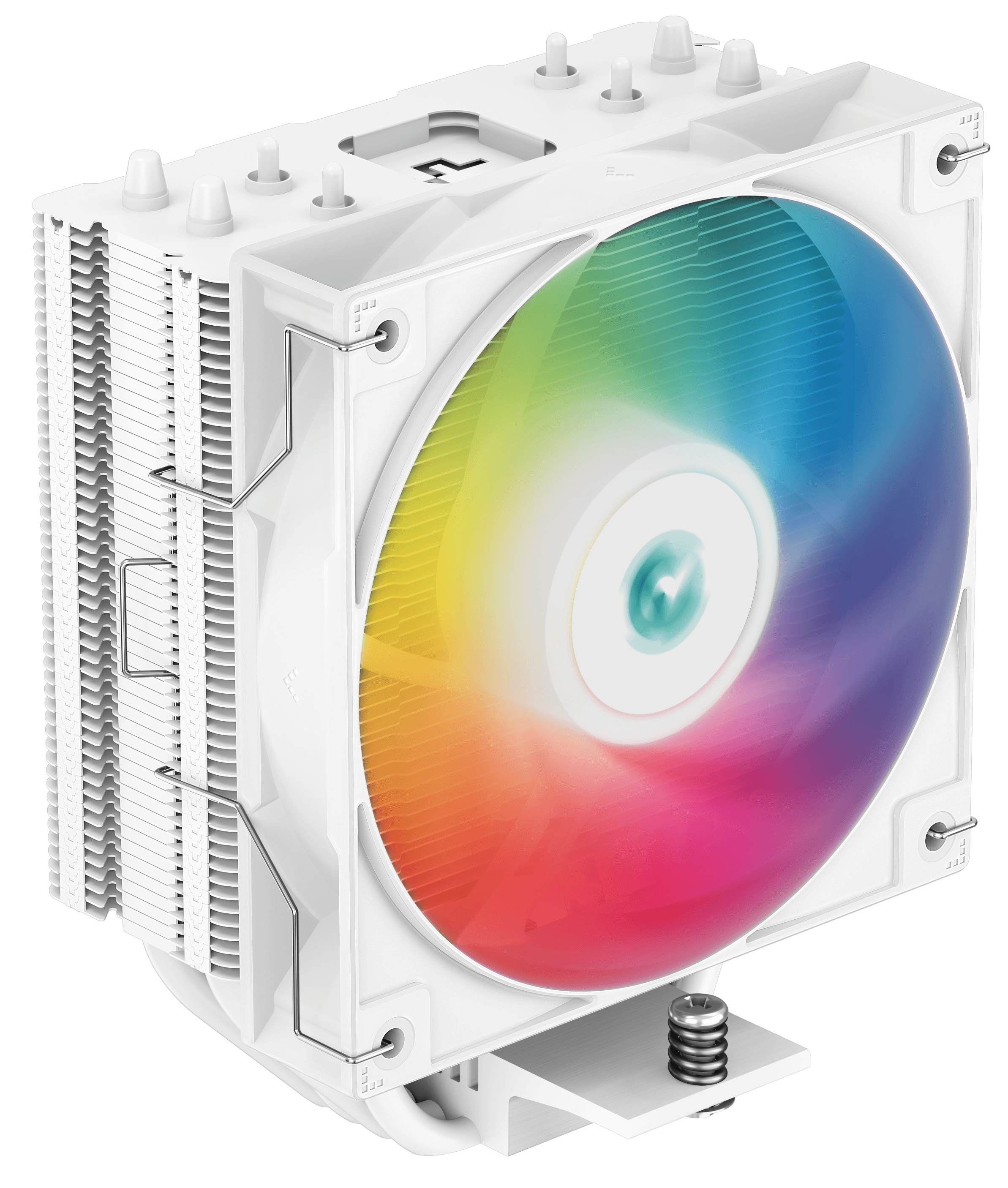 Кулер для процессора DEEPCOOL AG400 WH ARGB белый, 120 мм, алюминий/медь, 2000 об/мин, 31.6 дБ, 4 pi