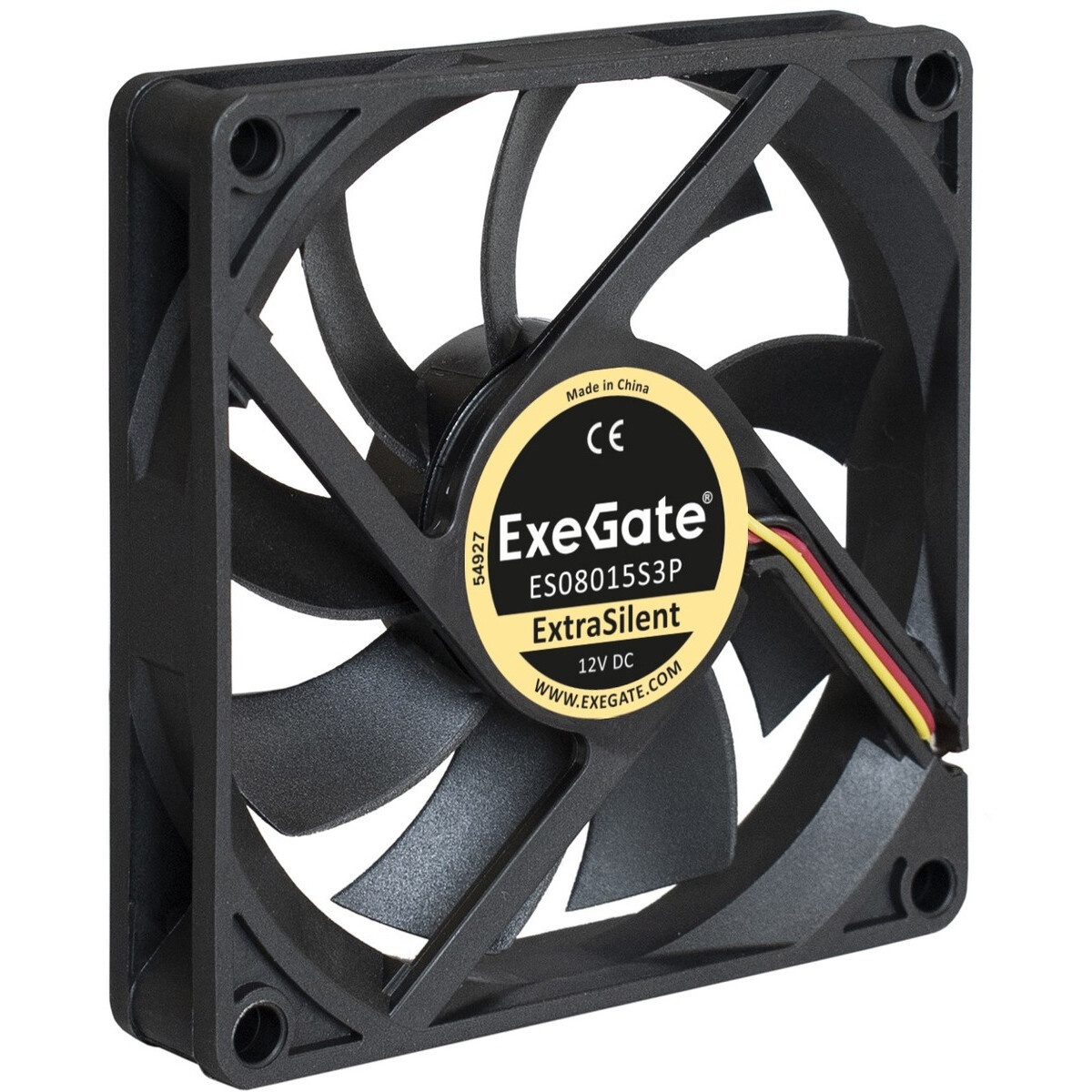Вентилятор для корпуса ExeGate EX08025S3P-24 черный, 80 мм, 2850 об/мин, 28 дБ, 3 pin