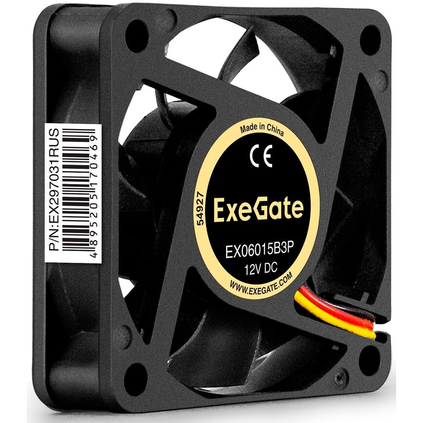 Вентилятор для корпуса ExeGate ExtraSilent ES06025B3P черный, 60 мм, 2500 об/мин, 17 дБ, 3 pin