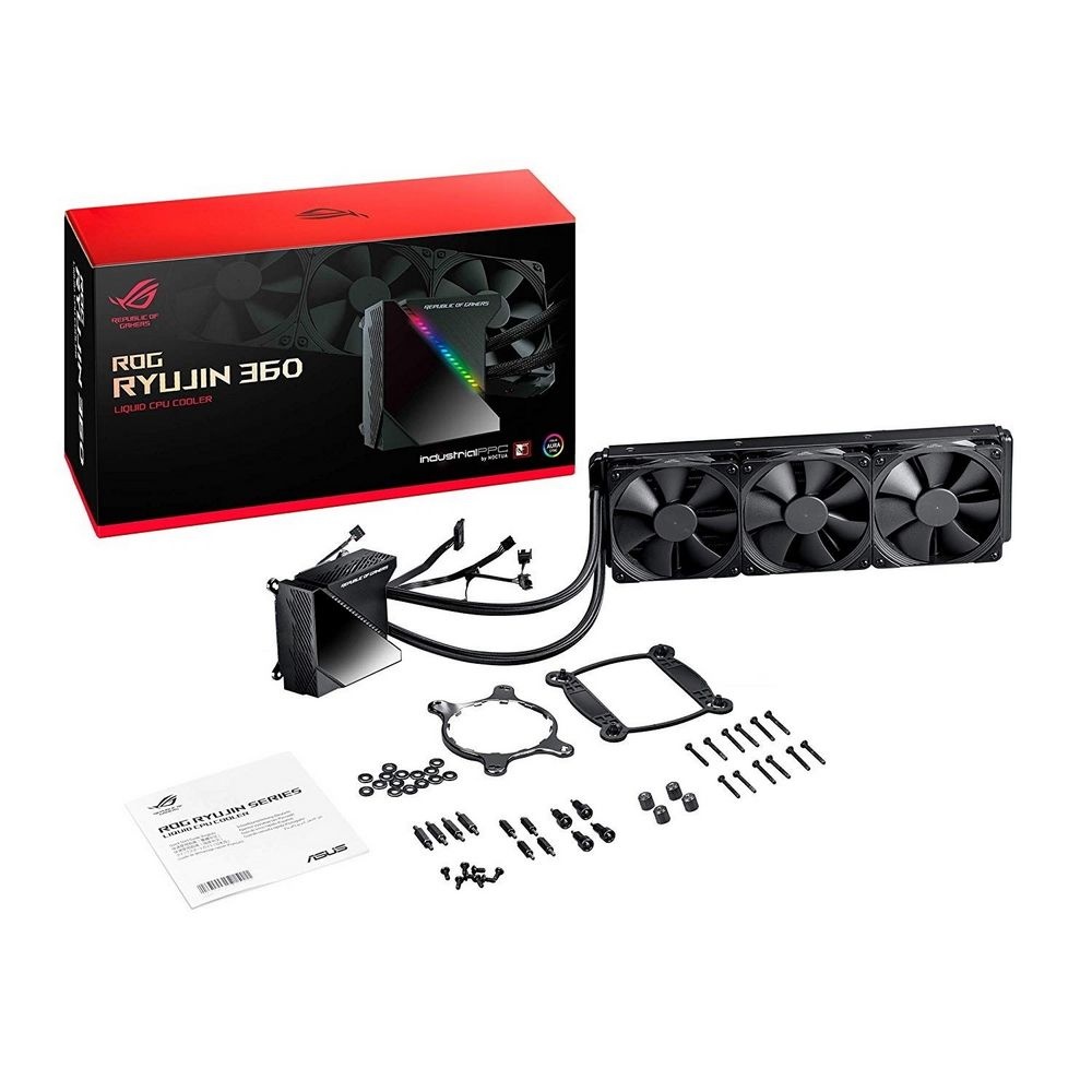 Жидкостная система охлаждения ASUS ROG RYUJIN 360 черный, 120 мм, алюминий, 2000 об/мин, 29.7 дБ, 4