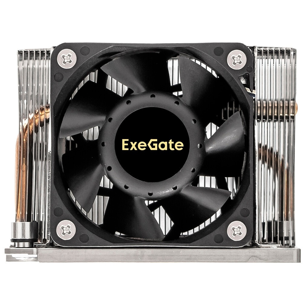 Кулер+направляющая планка ExeGate ESNK-P0068AP4.PWM.2U.3647.Cu + BKT-0126 (Al+Cu, 2U, 4 тепл. трубки