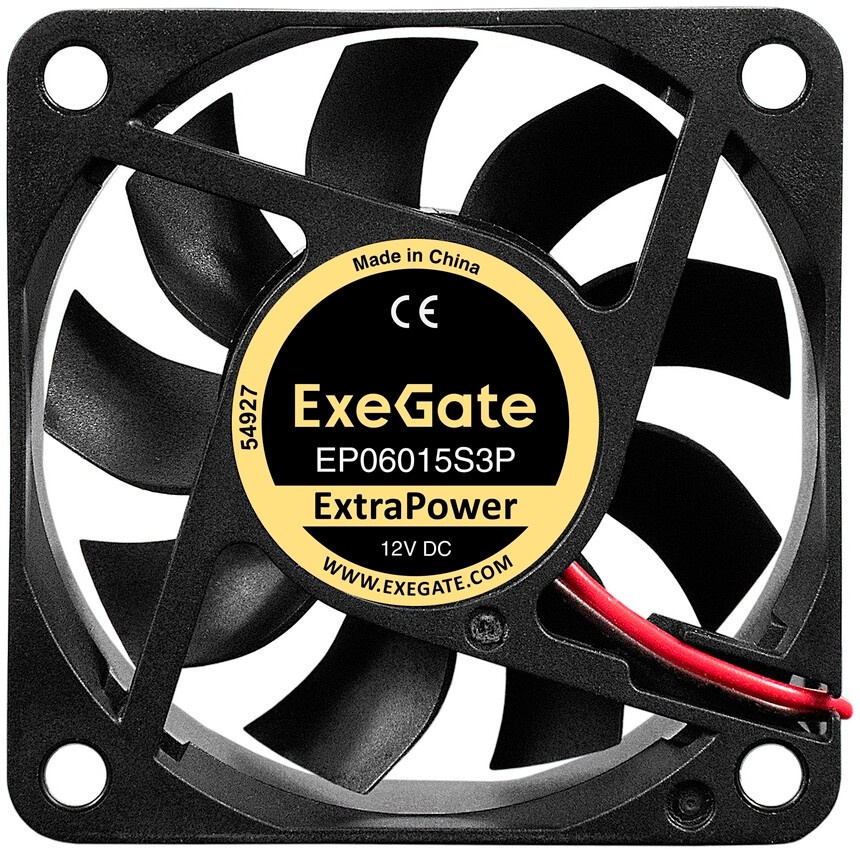 Вентилятор для корпуса ExeGate EX06025S3P-5 черный, 60 мм, 3500 об/мин, 25.3 дБ, 3 pin
