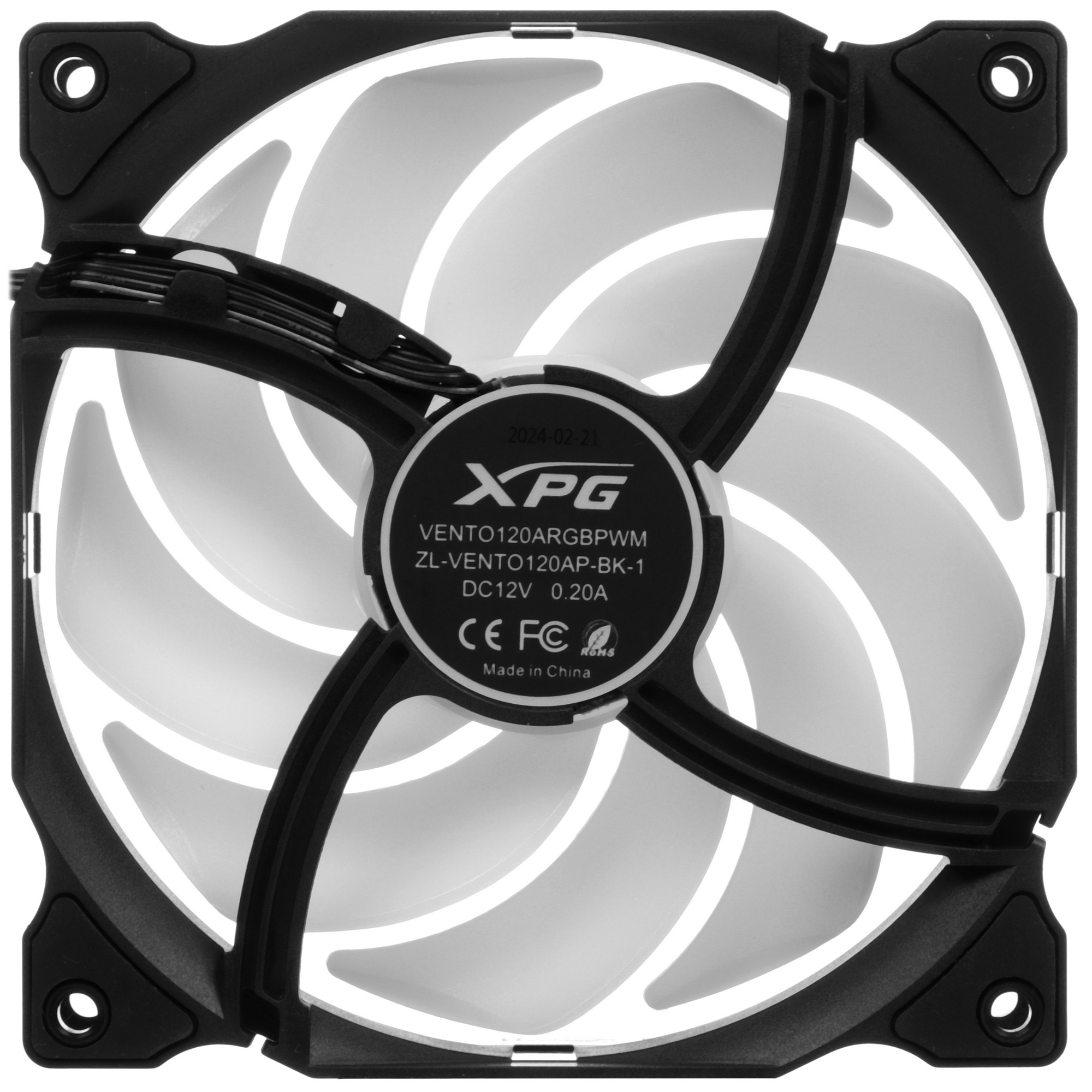 Вентилятор для корпуса ADATA XPG VENTO 120 ARGB PWM черный, 120 мм, 1850 об/мин, 21 дБ, 4 pin