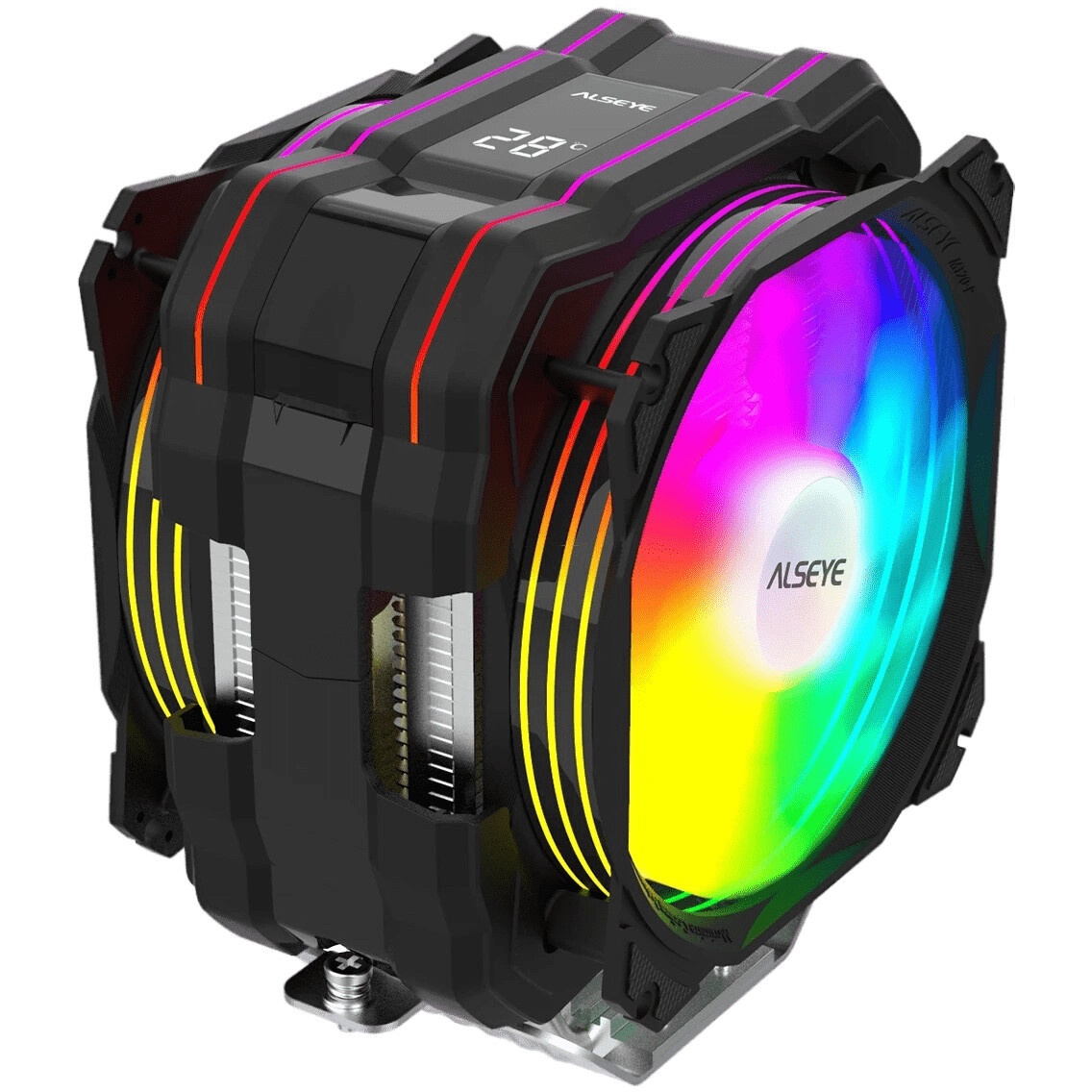 Кулер для процессора Alseye i600-B черный, 120 мм, алюминий/медь, 2300 об/мин, 37.8 дБ, 4 pin, 265 В