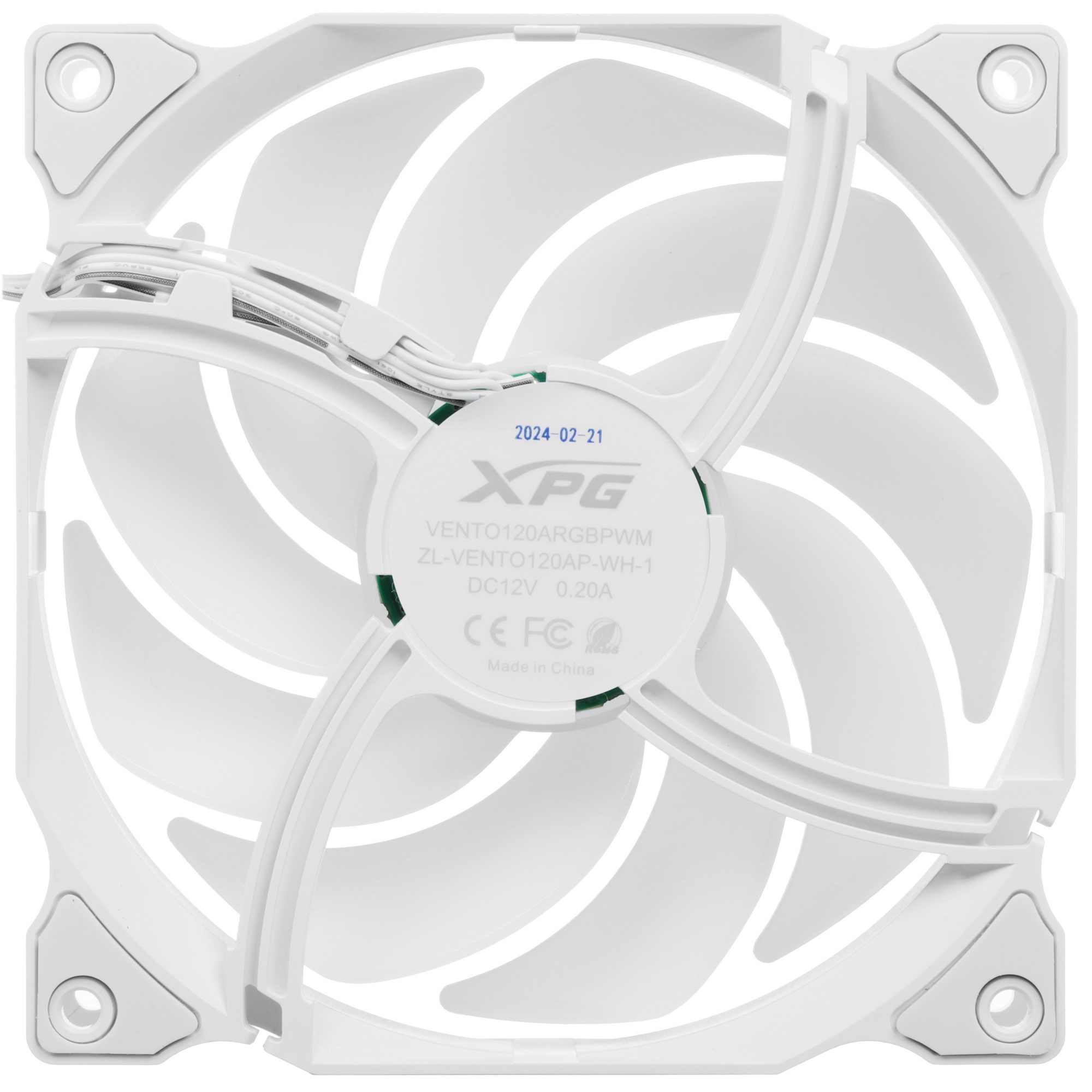 Вентилятор для корпуса ADATA XPG VENTO 120 ARGB PWM белый, 120 мм, 1850 об/мин, 21 дБ, 4 pin