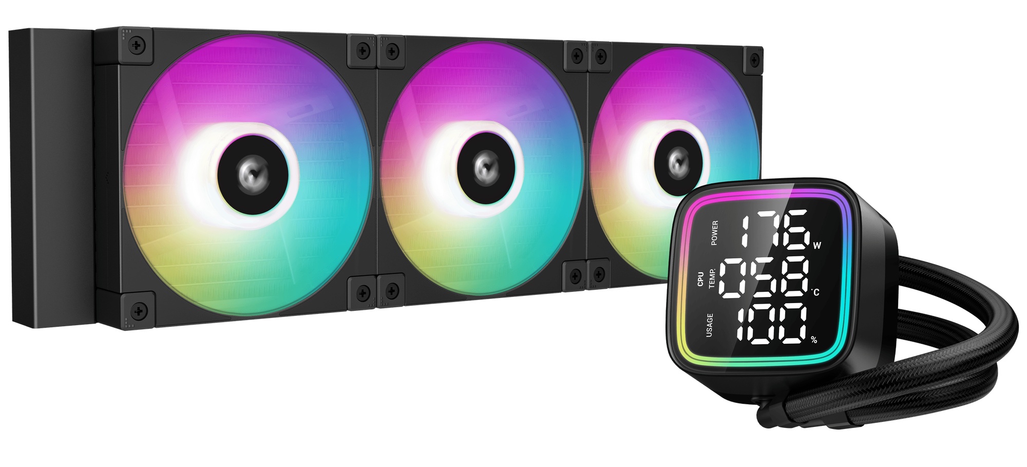 Система жидкостного охлаждения DEEPCOOL LD360 черный, 120 мм, алюминий/медь, 2400 об/мин, 38.71 дБ,